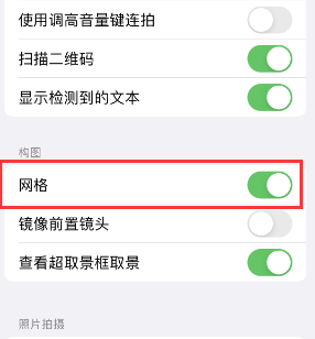 九龙苹果手机维修网点分享iPhone如何开启九宫格构图功能 